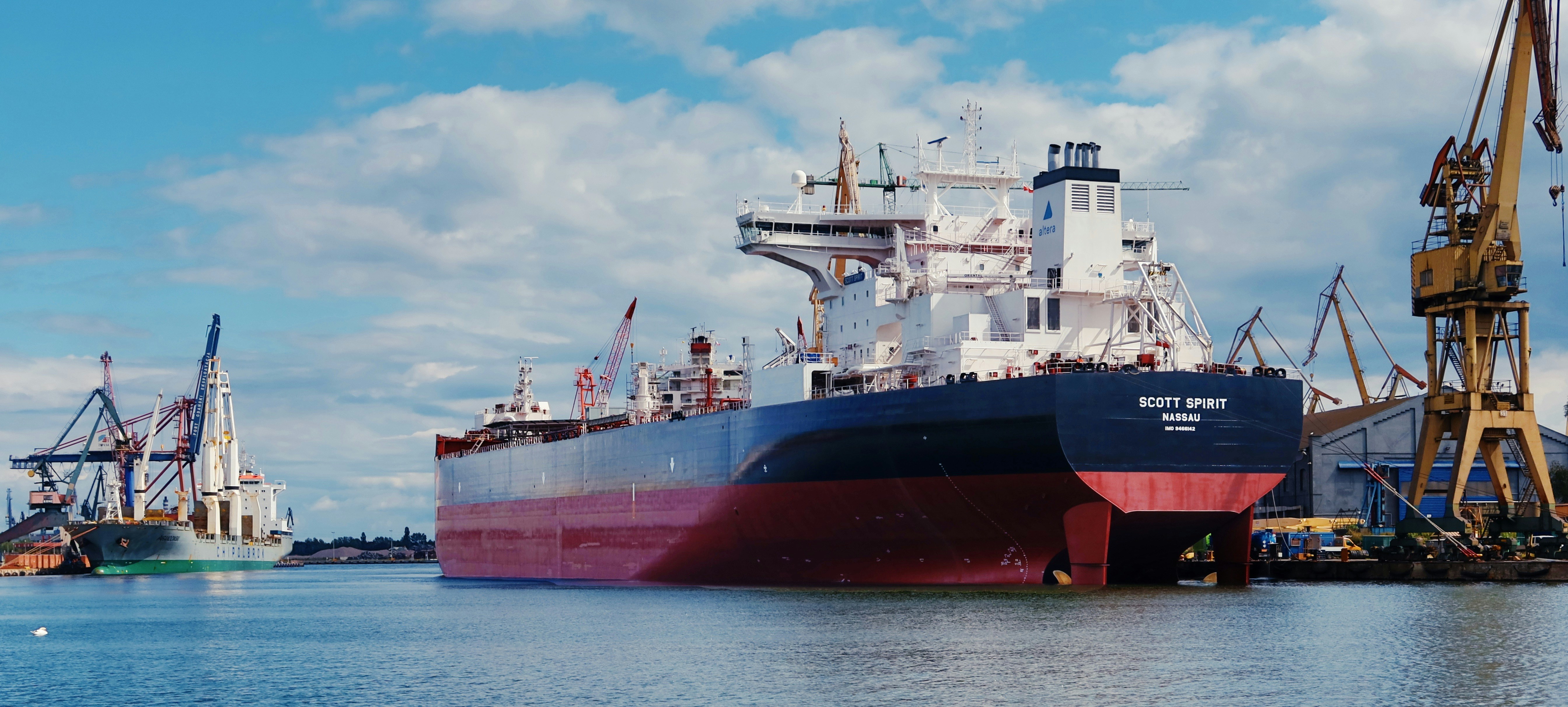 Oil tanker on open water